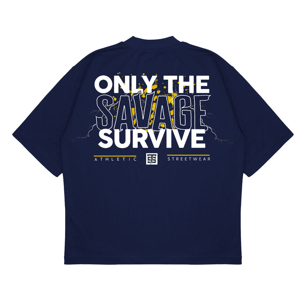 Only the Savage Survive Tee | Navy
