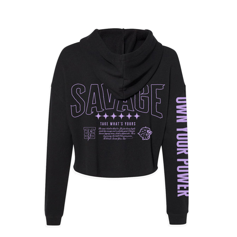 Own Your Power Crop Hoodie: Black