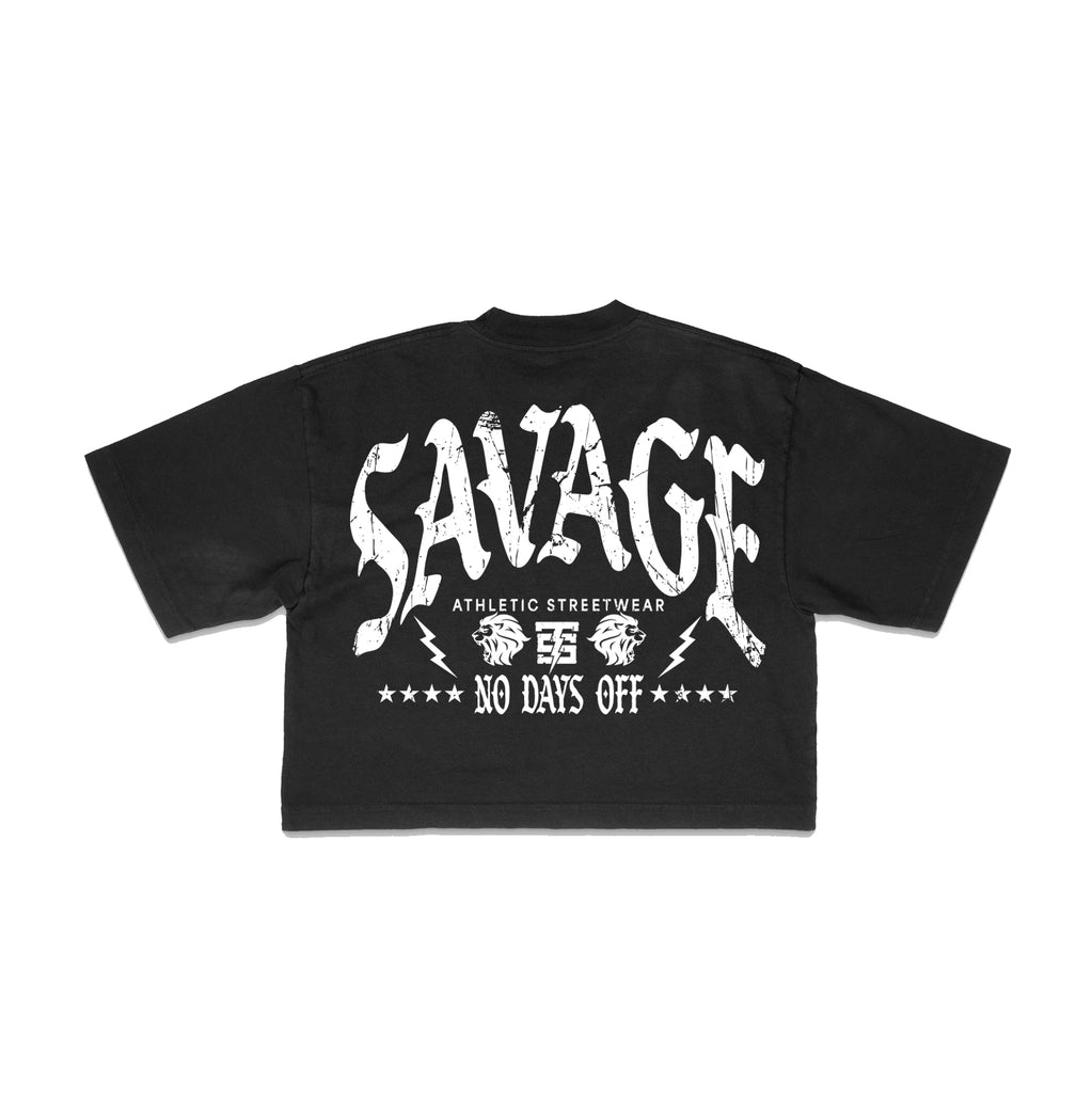 No Days Off Oversize Crop Tee | Black