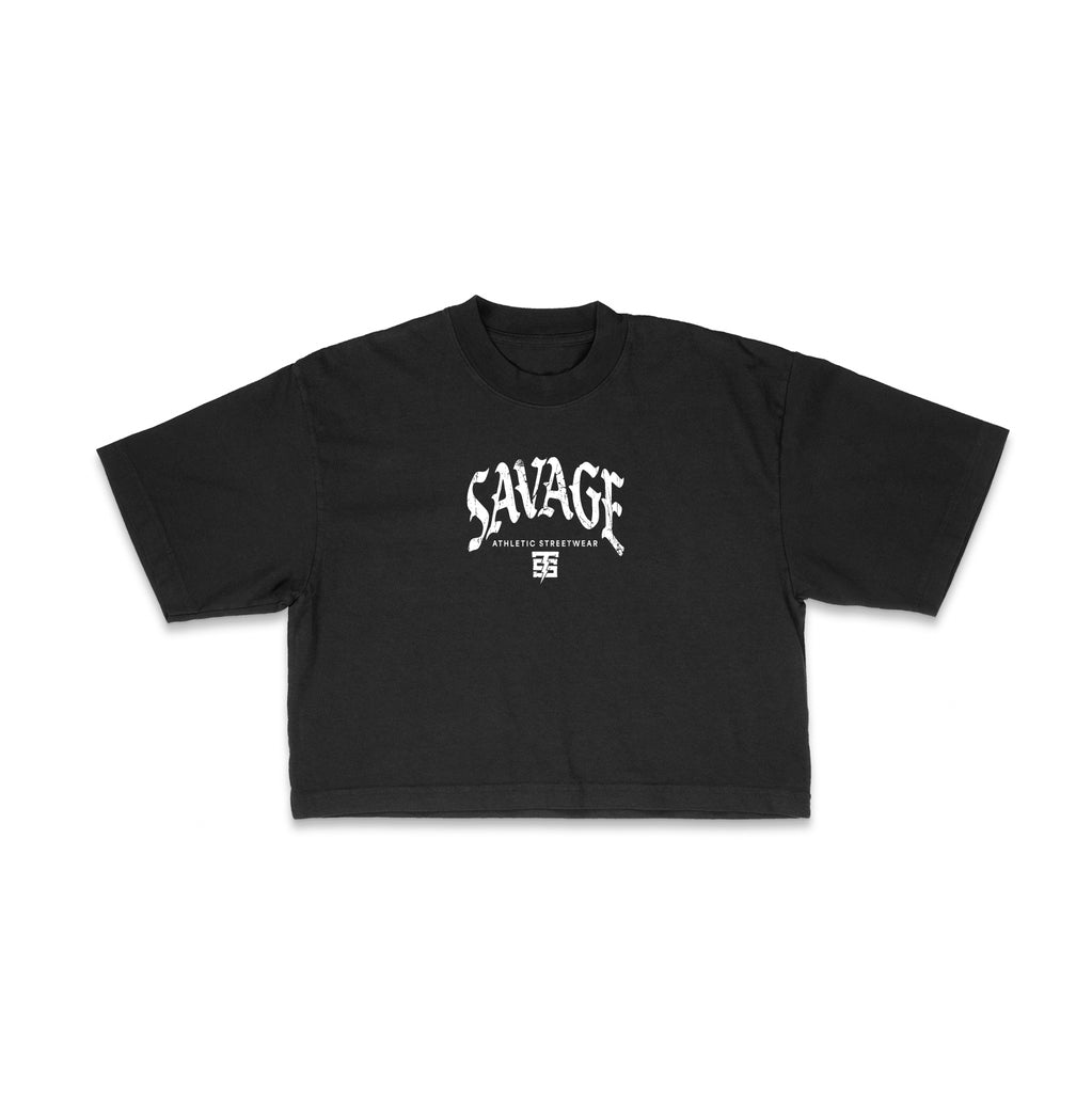 No Days Off Oversize Crop Tee | Black