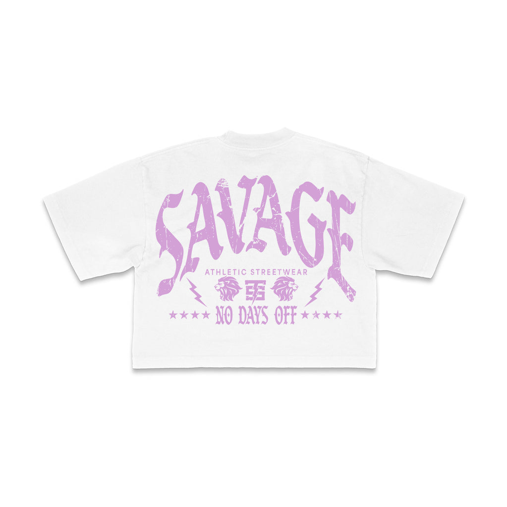 No Days Off Oversize Crop Tee | White