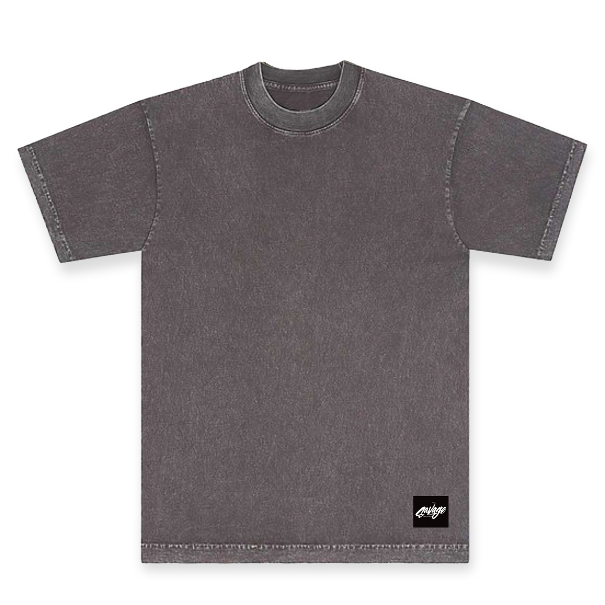 Savage Mineral Wash Crew Neck T Shirt in brown - 6.5 oz