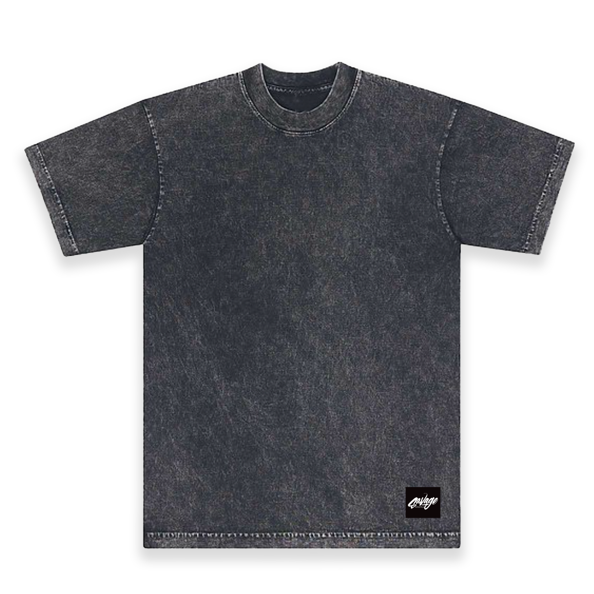 Savage Mineral Wash Crew Neck T Shirt in black - 6.5 oz