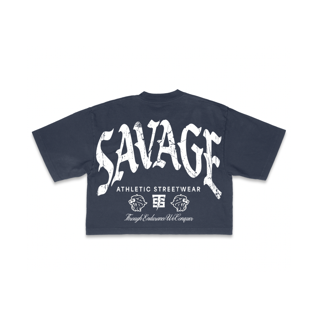 Savage Oversize Crop Tee | Dolphin Grey