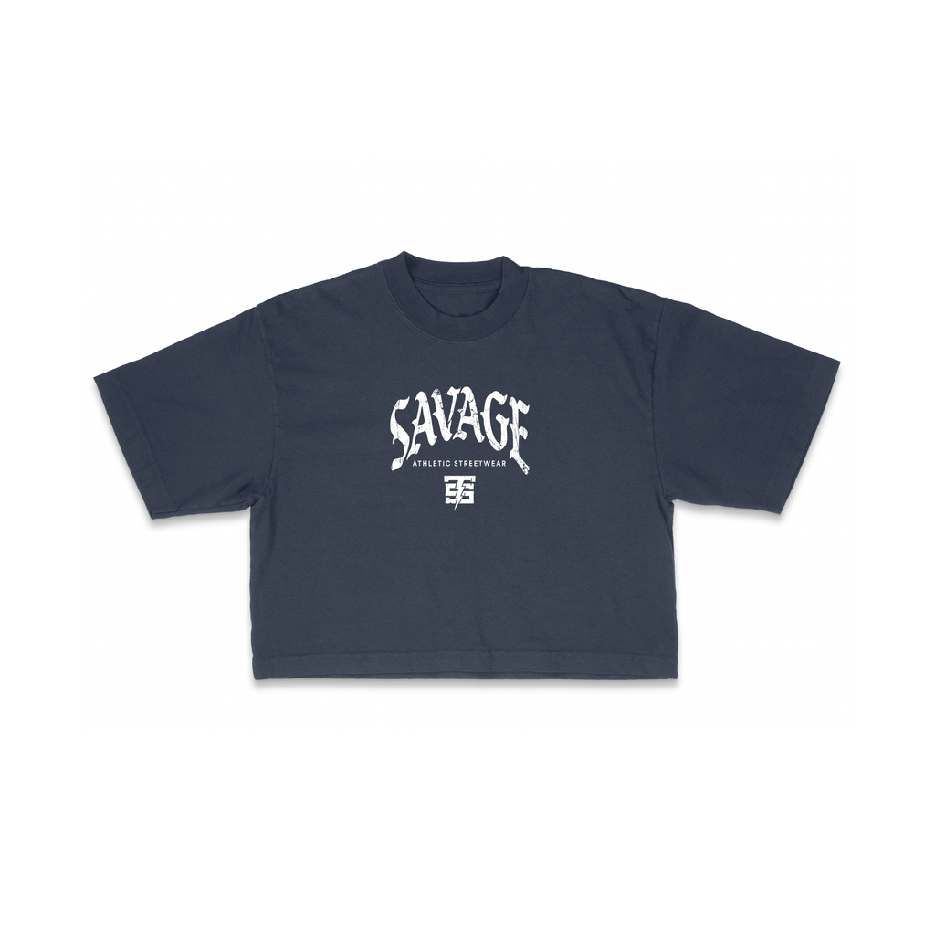Savage Oversize Crop Tee | Dolphin Grey