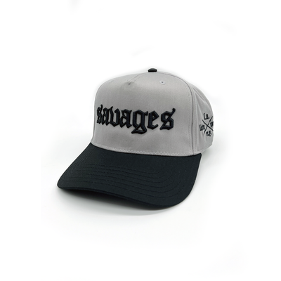 Old English High Profile 5-Panel Snapback - Gray/Black