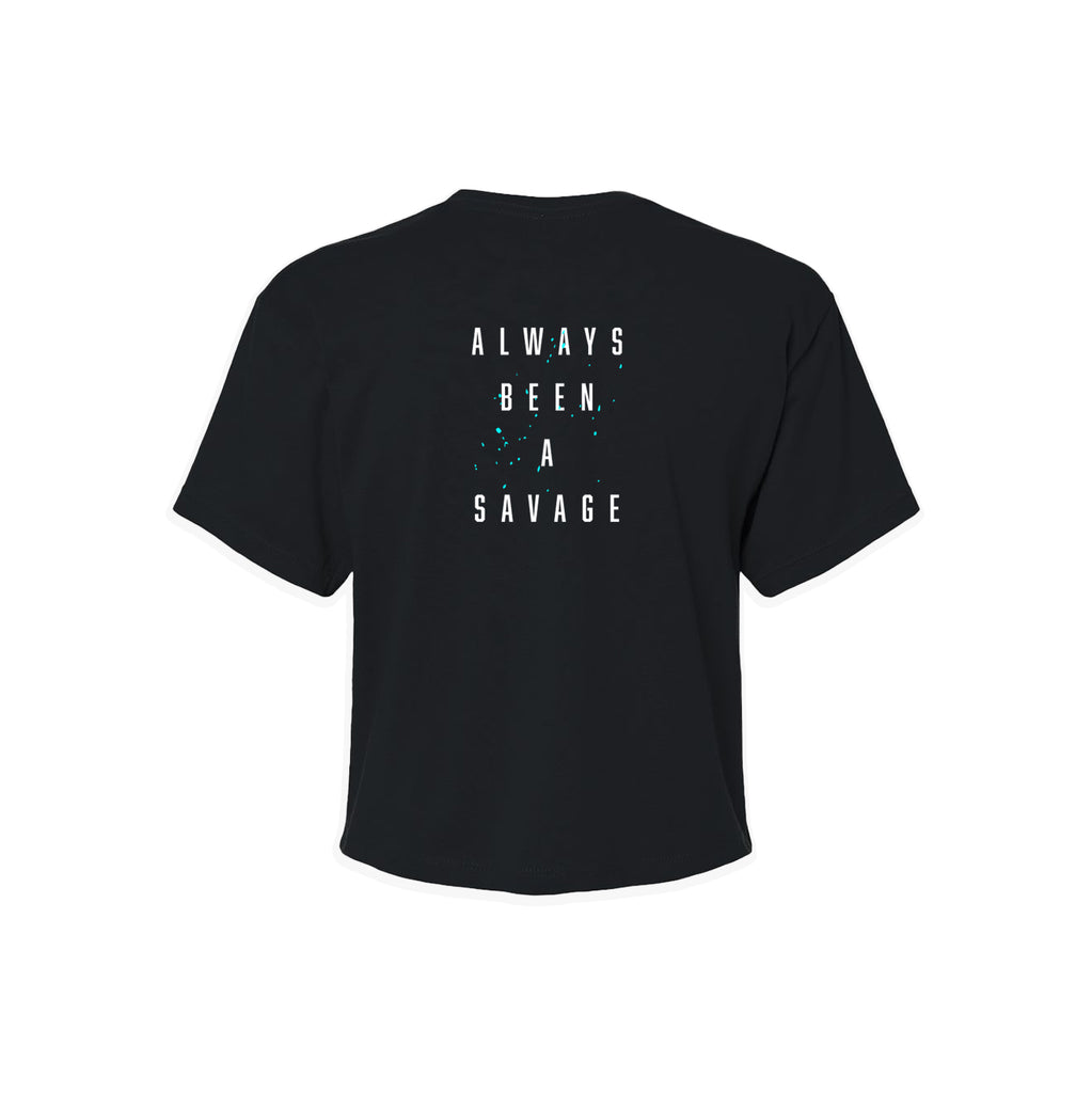 Savage Varsity Crop Tee: Black