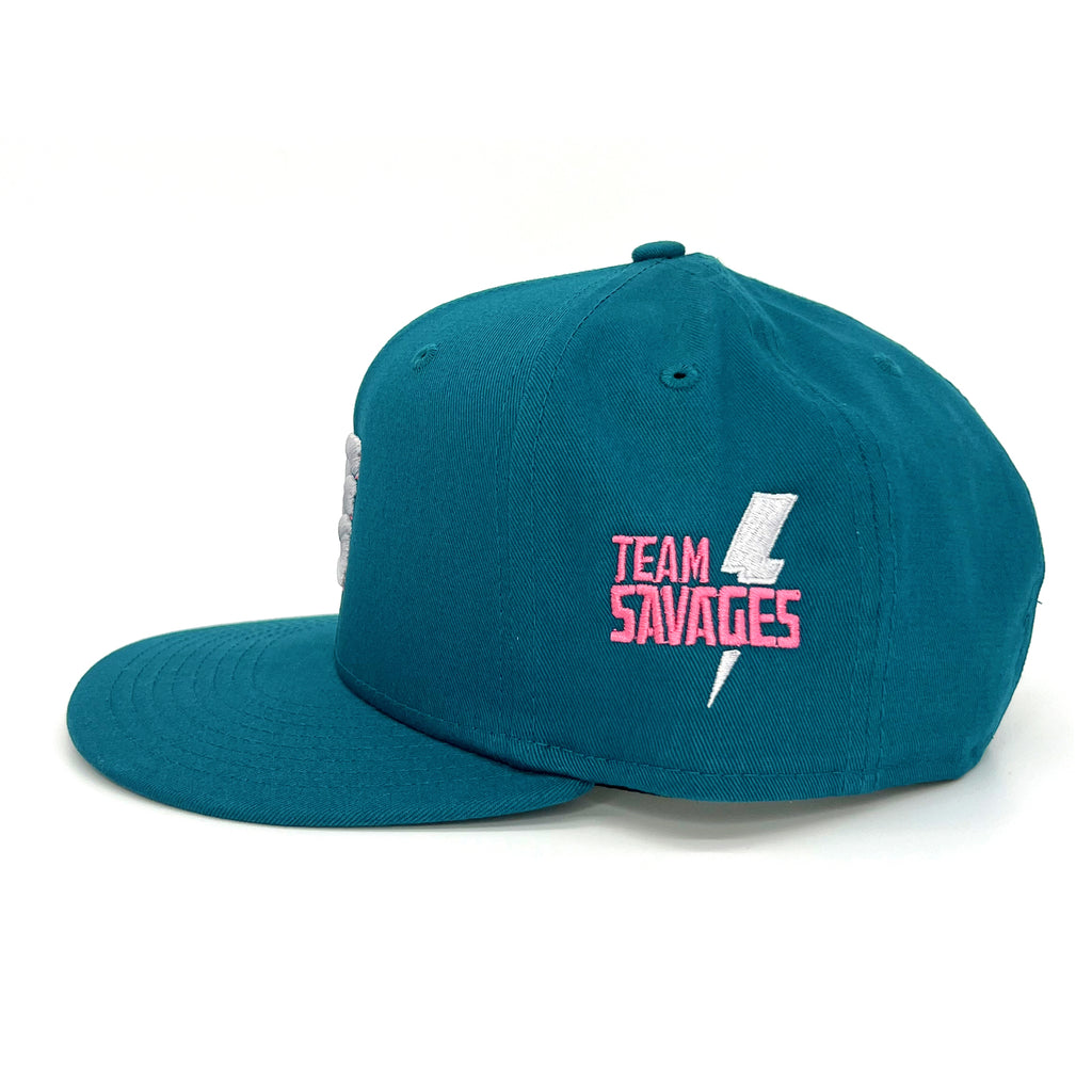 Team Savages x New Era Snapback: Teal / Cotton Candy