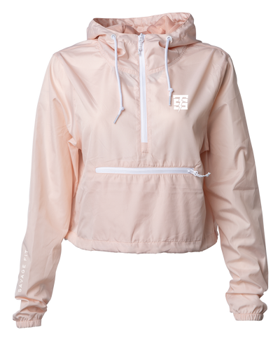 TS Lightweight Pullover Crop Windbreaker in light pink