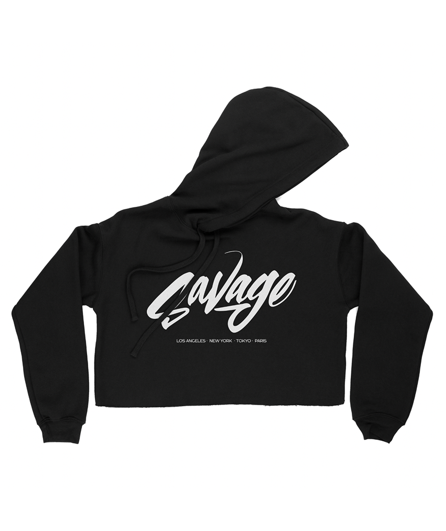 SL Crop Hoodie in black