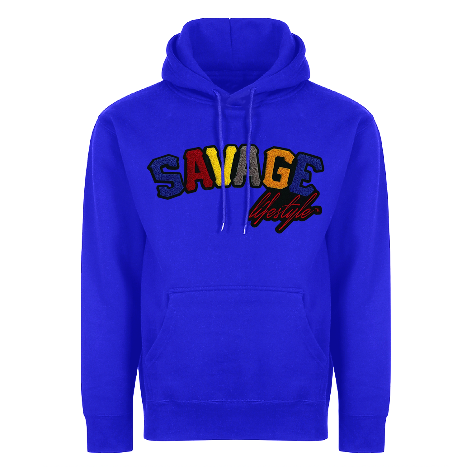 Savage Hoodie with multicolor patch in royal blue