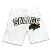 Savage All White jogger shorts in white